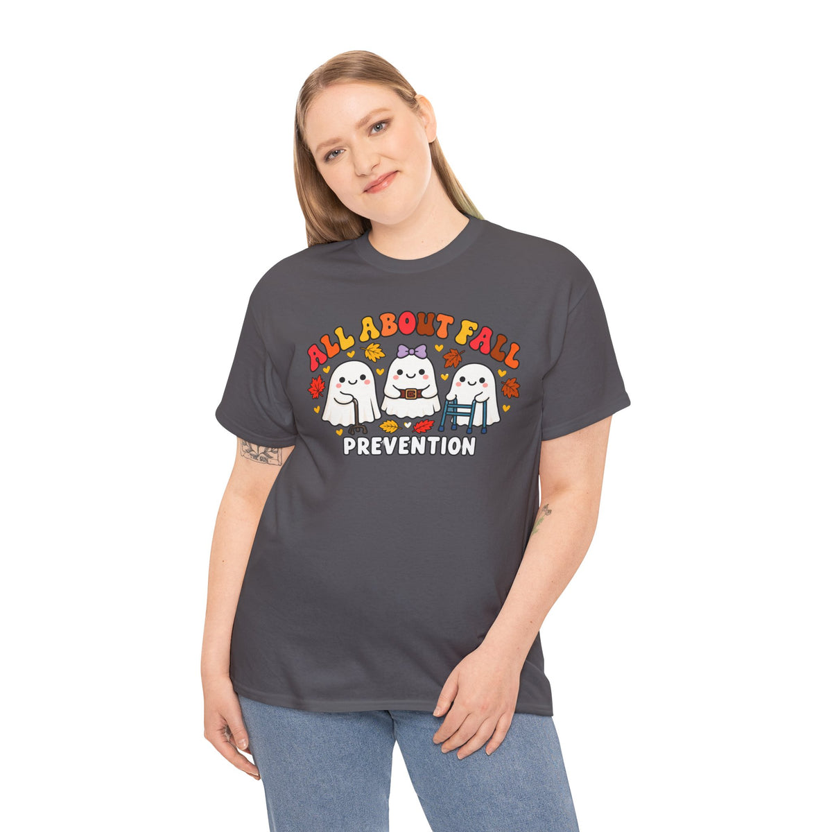 All About Fall Prevention T-Shirt — Cute Ghosts Fall Prevention Tee