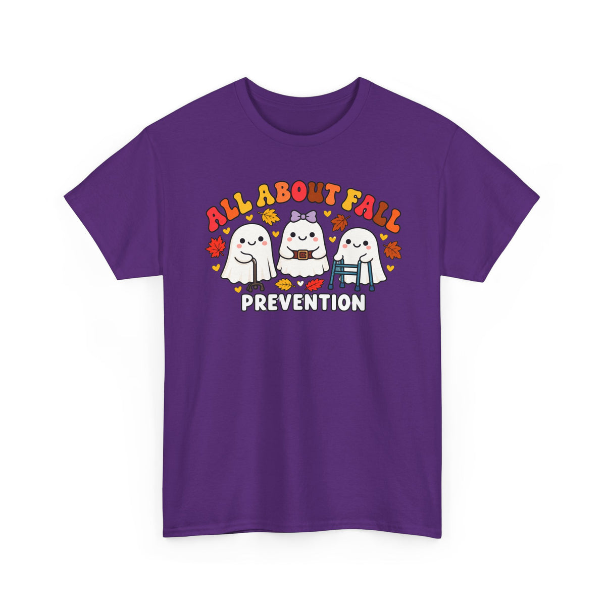 All About Fall Prevention T-Shirt — Cute Ghosts Fall Prevention Tee