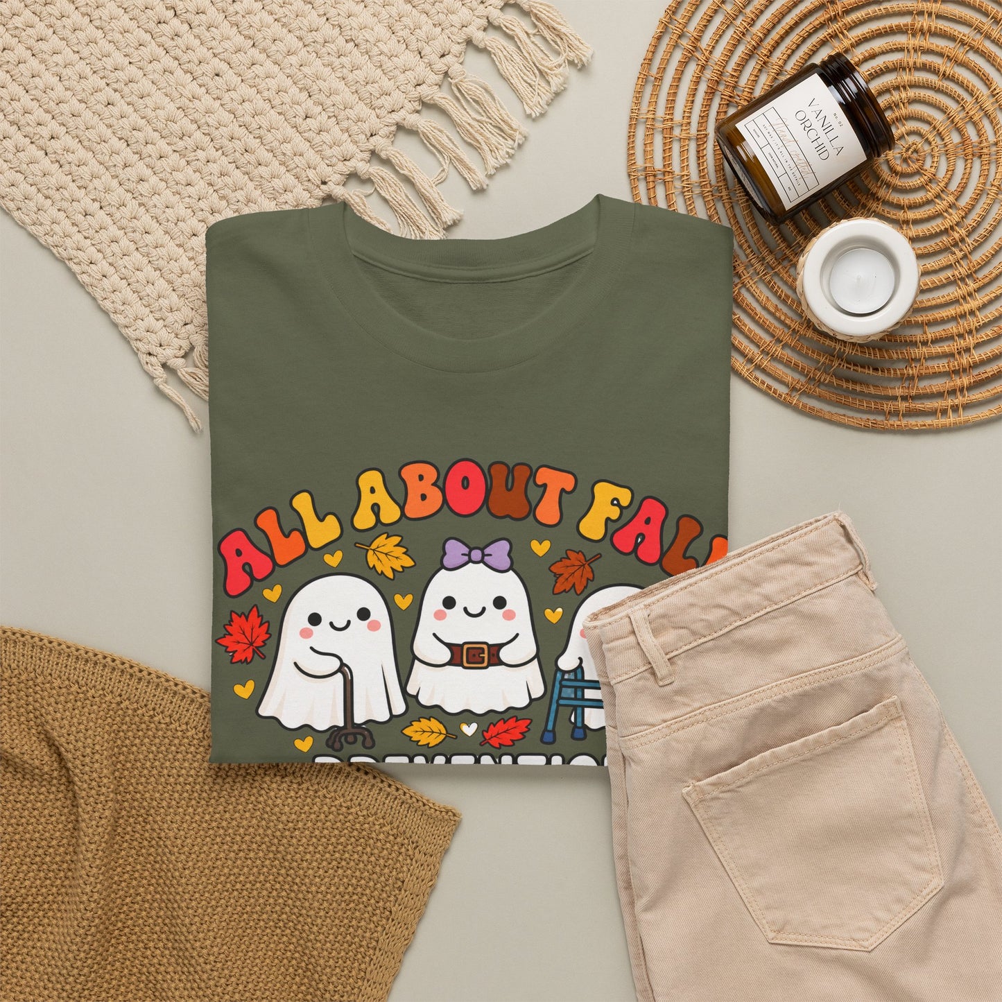All About Fall Prevention T-Shirt — Cute Ghosts Fall Prevention Tee